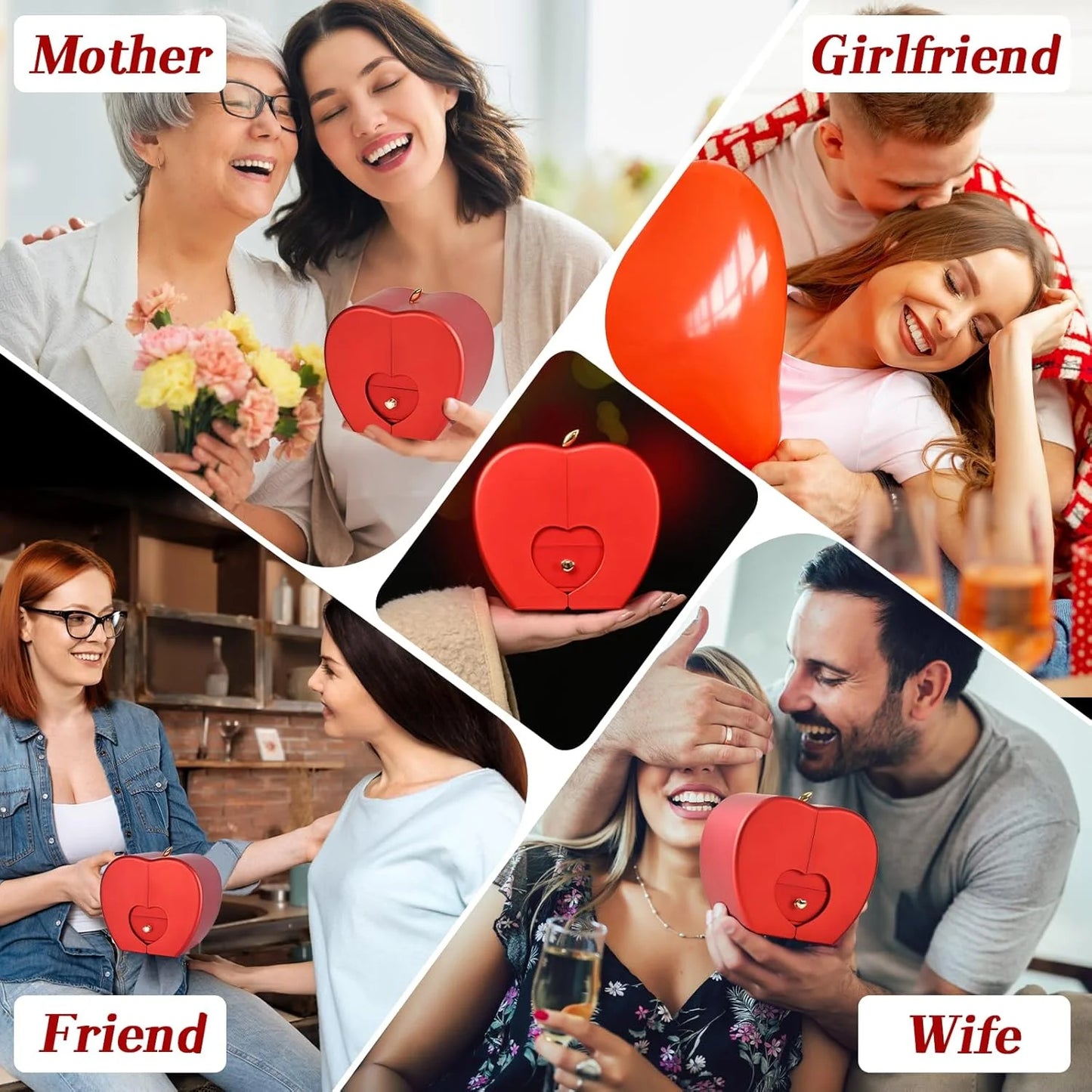 Preserved Flower Real Rose with Heart Necklace, Eternal Flower Gift Box for Mom,Girlfriend,Wife,Grandma on Valentine'S Day,Mother'S Day,Anniversary