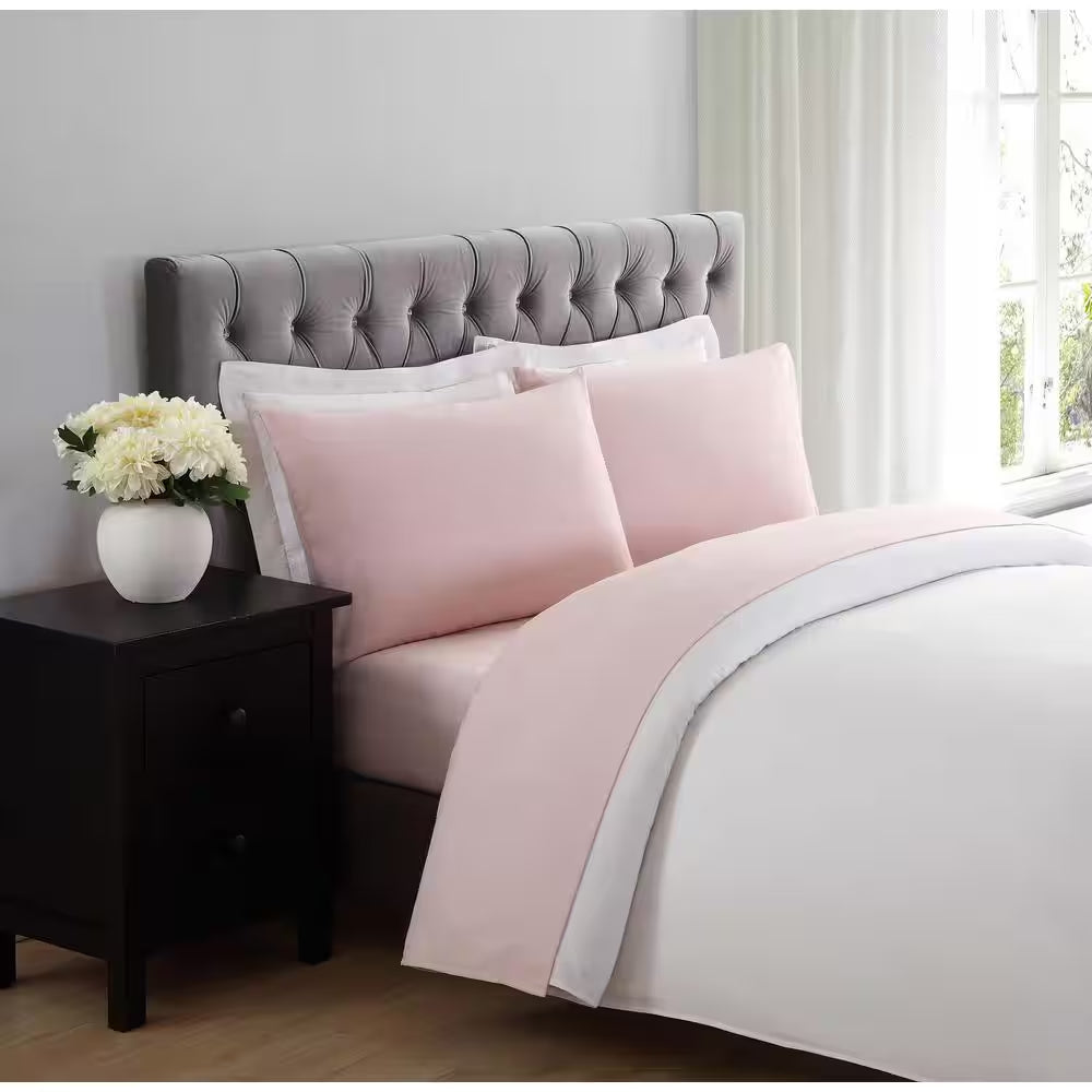 Blush 4-Piece Solid 180 Thread Count Microfiber King Sheet Set