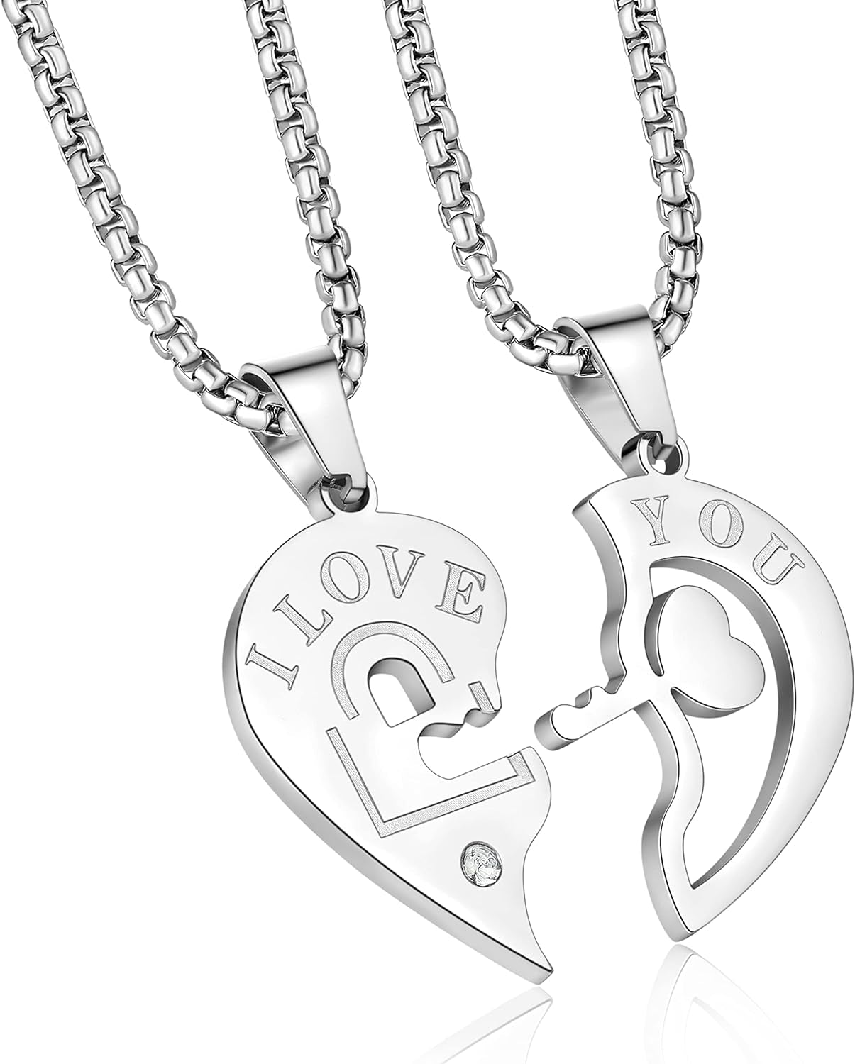 Buleens Heart Pendant Necklaces for Women Mens