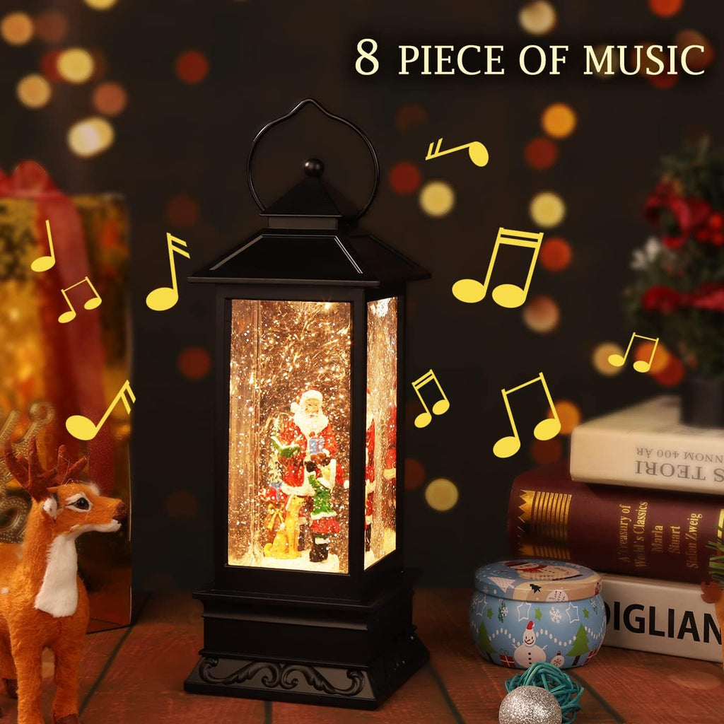 Snow Globe Christmas Decorations Musical Snow Globe Lantern, Christmas Table Lantern Caroler Lighted Water Lanterns USB & Battery Operated, Christma Decor Indoor and Xmas Gifts