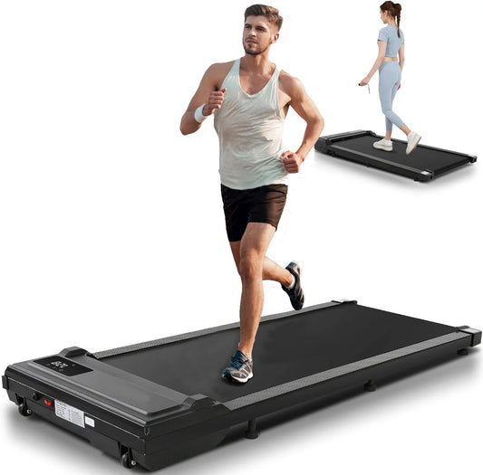 Walking Pad, 2 in 1 under Desk Treadmill with Remote Control、Led Display, 300 Lbs Portable Treadmill for Home/Office (Black)