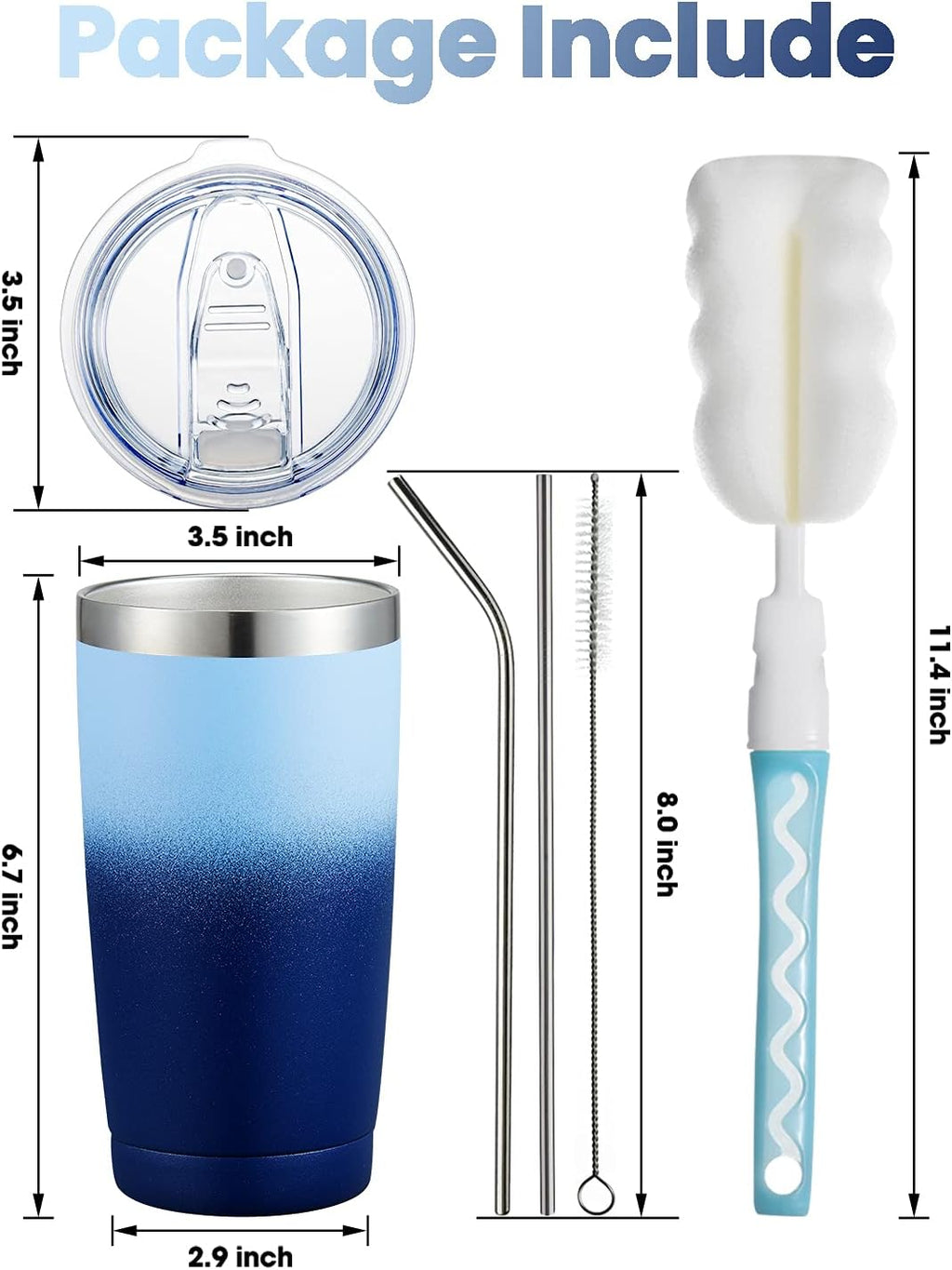 20Oz/4 Pack Stainless Steel Coffee Tumbler with Lid and Straw, Double Wall Vacuum Insulated Travel Mug, Durable Powder Coated Coffee Cups for Hot & Cold Drink (Pansy, 4 Pack)