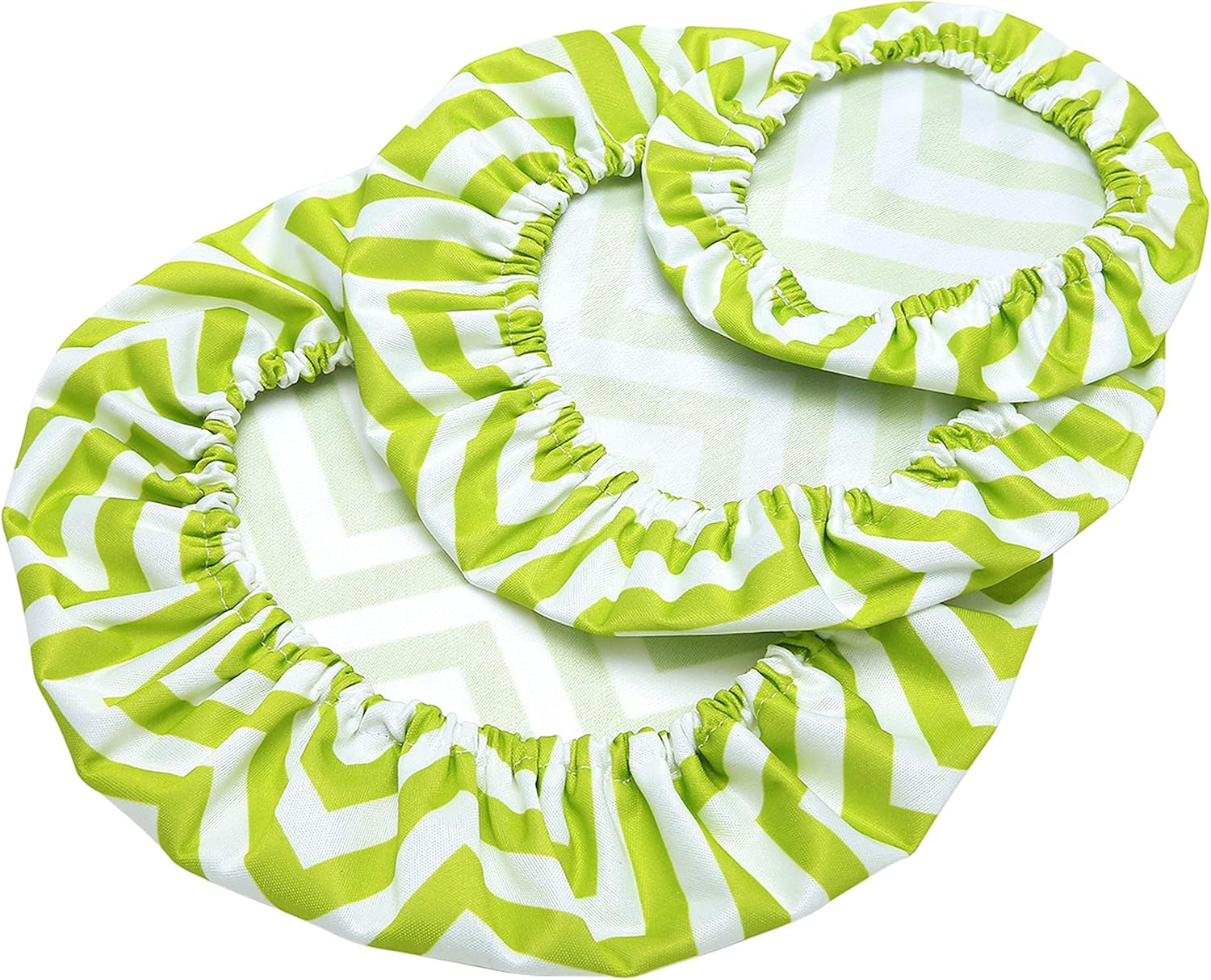 Wegreeco Elastic Reusable Bowl Covers for Bread Proofing, Fabric Cloth Sourdough Bowl Covers for Proofing - Set of 3, Chevron Green