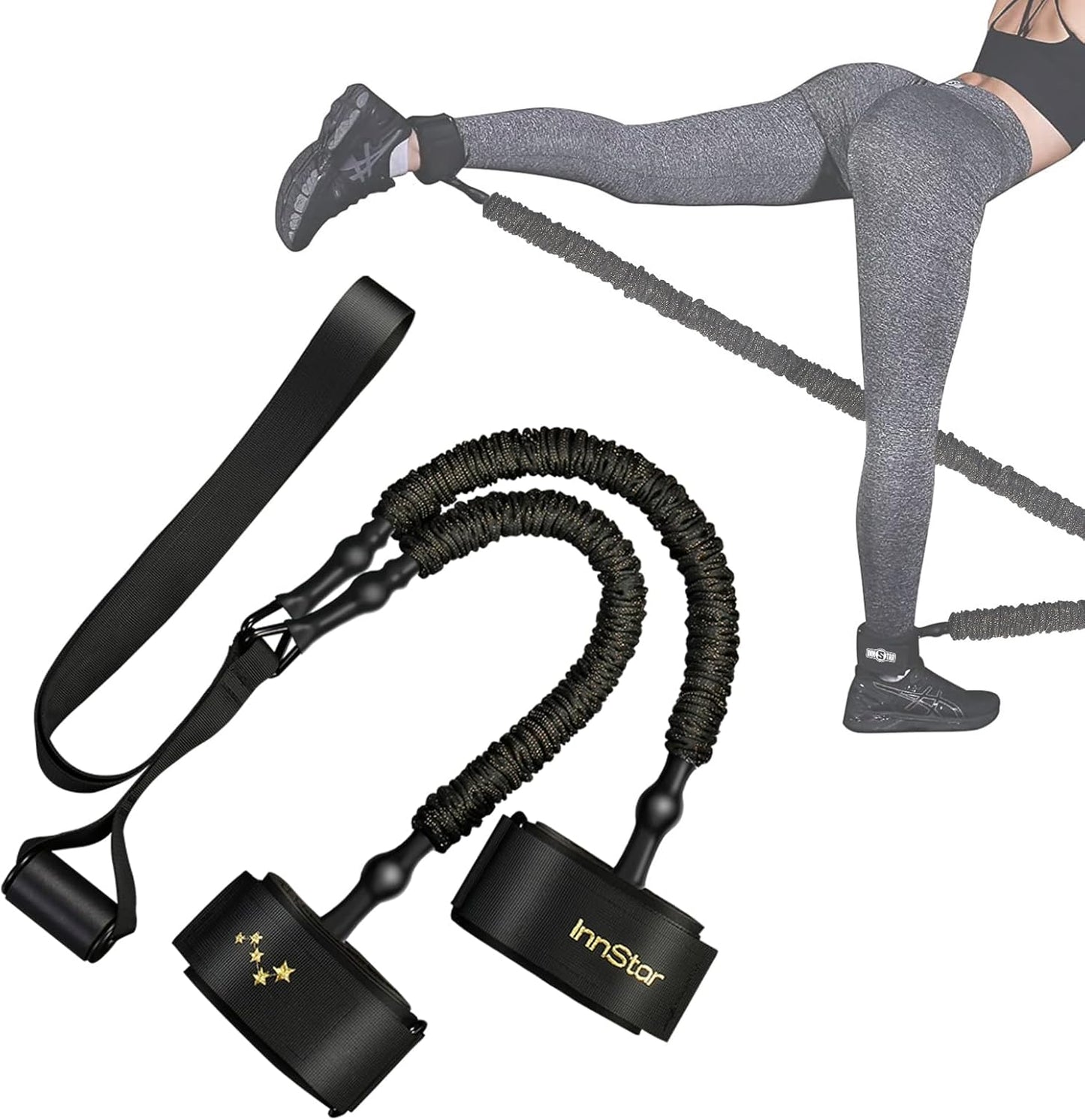 INNSTAR Ankle Resistance Bands, Ankle Bands for Working Out, Adjustable Butt Glutes Workout Equipment, Leg Resistance Bands for Women & Men Fitness Equipment