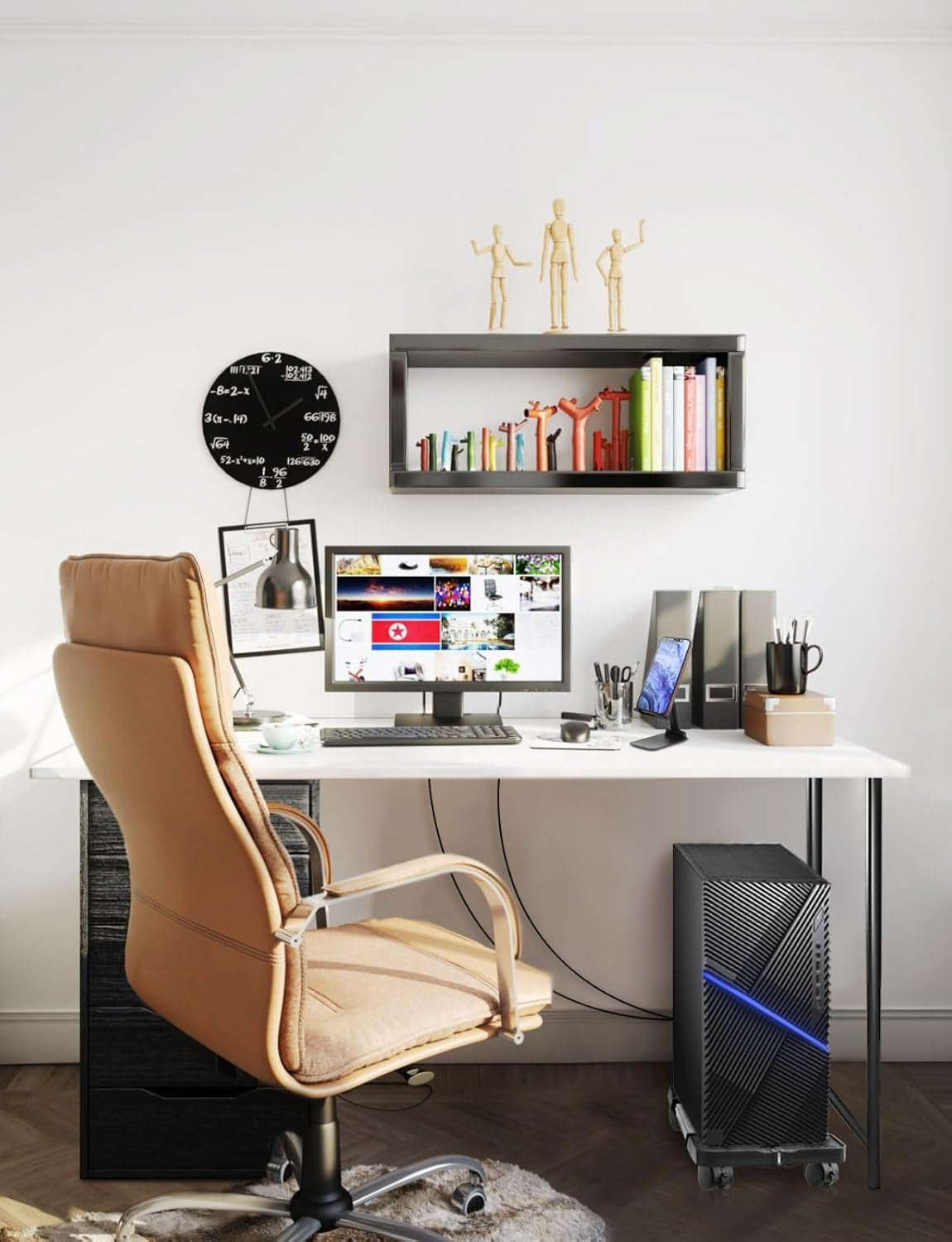 Seloom Computer Tower Stand, PC Stand, Adjustable Mobile CPU Stand with Rolling Wheels, PC Tower Stand for Floor Carpet Gaming PC Case, PC Riser for Gamers and Students