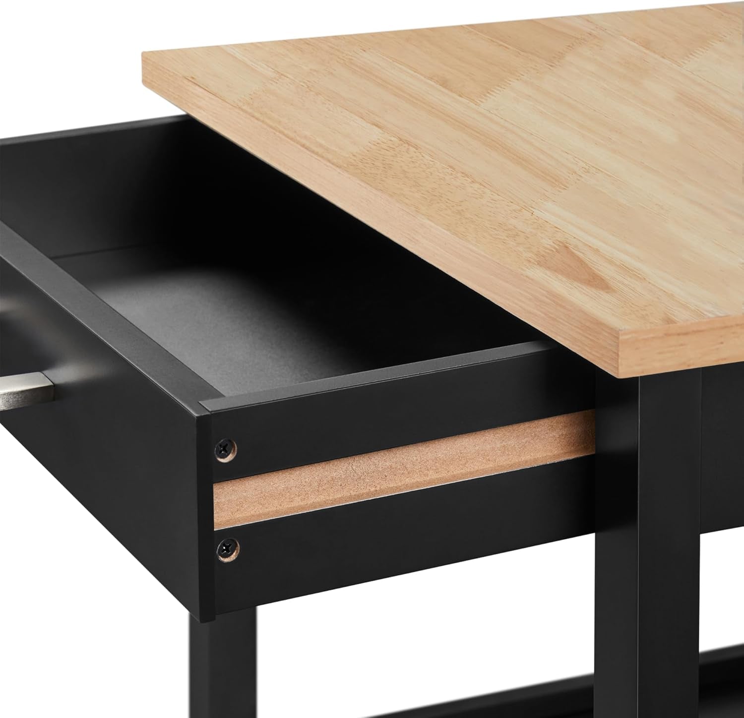 Yaheetech Kitchen Island Cart with Storage, Rolling Kitchen Island on Wheels with 6 Side Hooks, Wood Top Microwave Cart with Drawer for Dining Room, Black