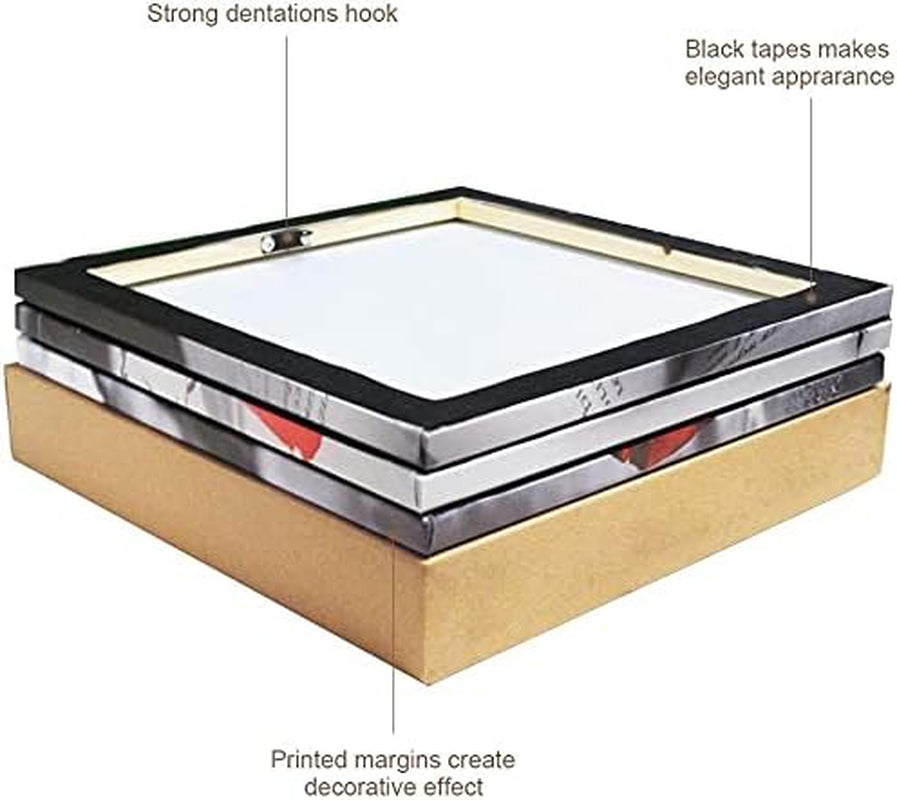 NAN Wind Canvas Print 3 Pcs Black and White Red Rose Canvas Art Painting Abstract Wall Art Decorations Flower Picture on Canvas for Home Decor Stretched and Framed (16X16Inchx3Pcs, A-Rose)