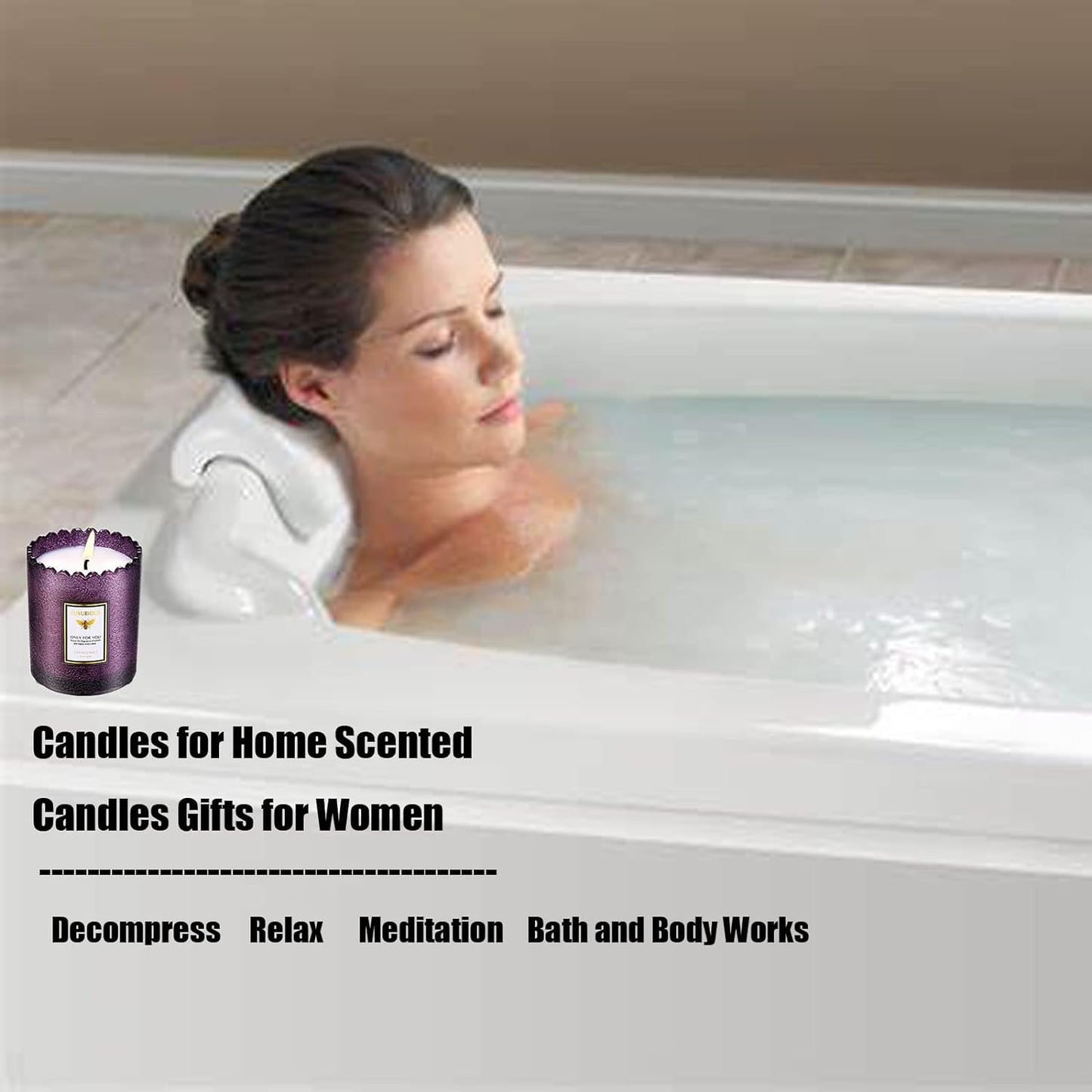 Valentines Day Decor Candles for Home Scented Natural Soy Wax Women Happy Birthday Set Kindle Aromatherapy Candle Gifts Large Glass Jar Pack Aesthetic Romantic Best Decorative (Gray)