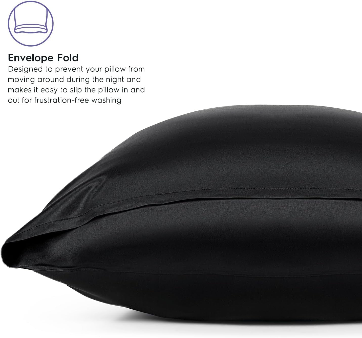 Tafts Pillow Cases - 22Mm 100% Pure Mulberry 6A Silk Pillowcase for Hair & Skin with Zipper Closure, Cooling, Natural, Organic, Double Sided Silk Pillow Case (Midnight Black, Queen 20X30 1Pc)