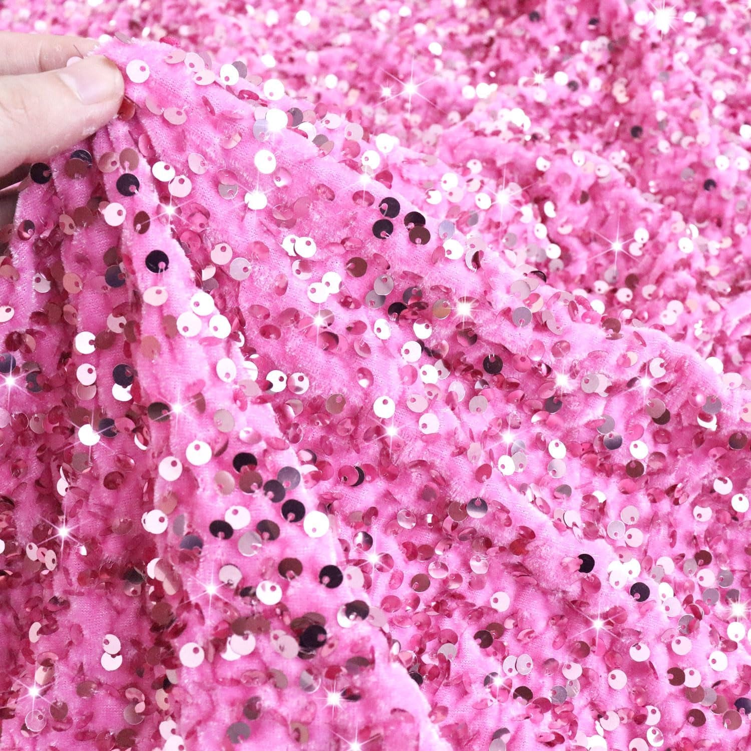 FUHSY Christmas Tree Skirt Pink Tree Skirt 46 Inch Sequintree Skirt Velvet Tree Floor Carpet Holiday Ornaments Glittery Xmas Skirt for Thanksgiving Pink Christmas Decorations Christmas Skirt Tree