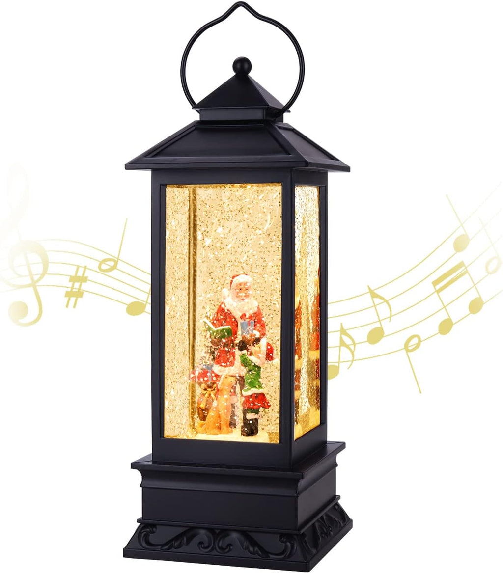 Snow Globe Christmas Decorations Musical Snow Globe Lantern, Christmas Table Lantern Caroler Lighted Water Lanterns USB & Battery Operated, Christma Decor Indoor and Xmas Gifts