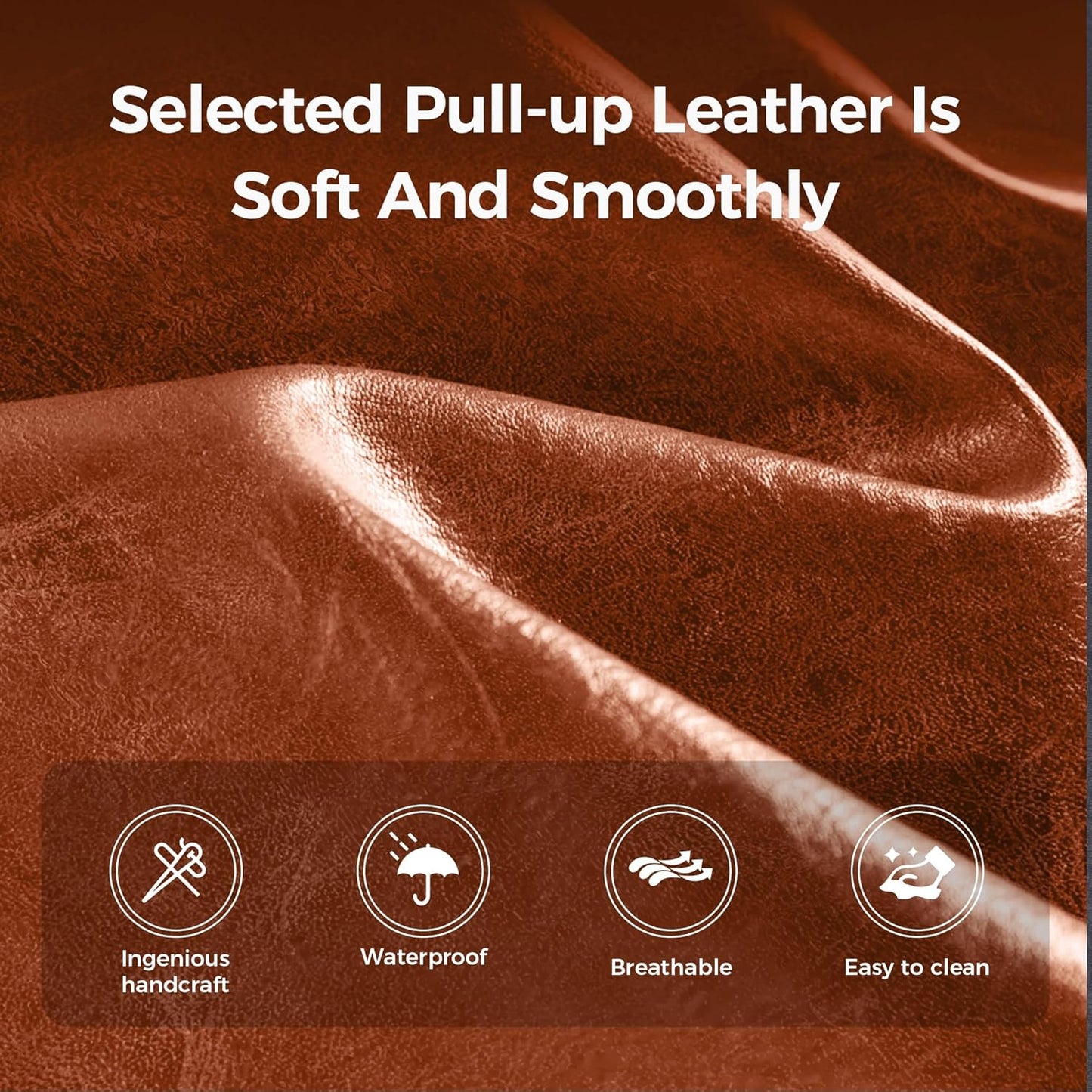 MAISON ARTS Counter Height 24" Bar Stools Set of 2 for Kitchen Counter Backless Modern Barstools Industrial Upholstered Faux Leather Stools Farmhouse Island Chairs, (24 Inch, Brown)