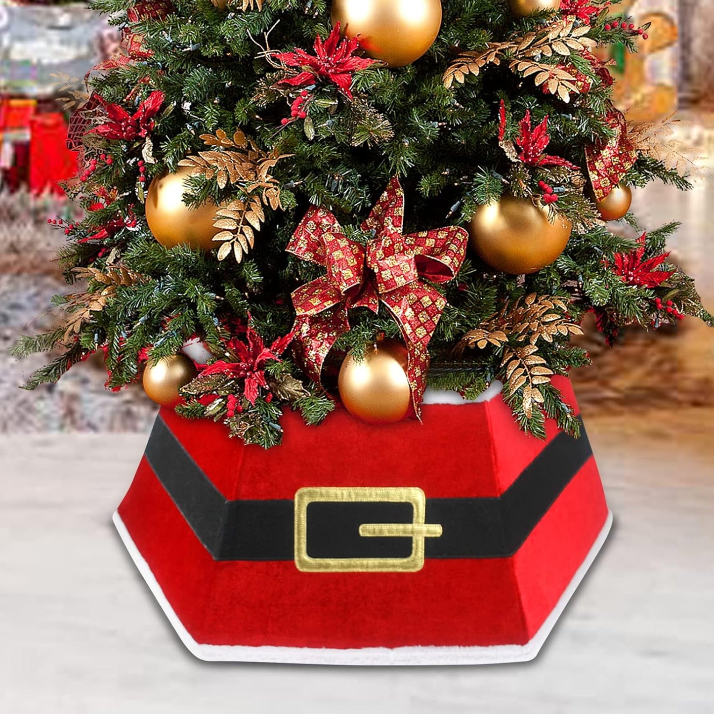 SHENG HONG 22 Inch Christmas Tree Collar Christmas Tree Skirts Tree Ring Christmas Decorations for Party Holiday Home Decoration