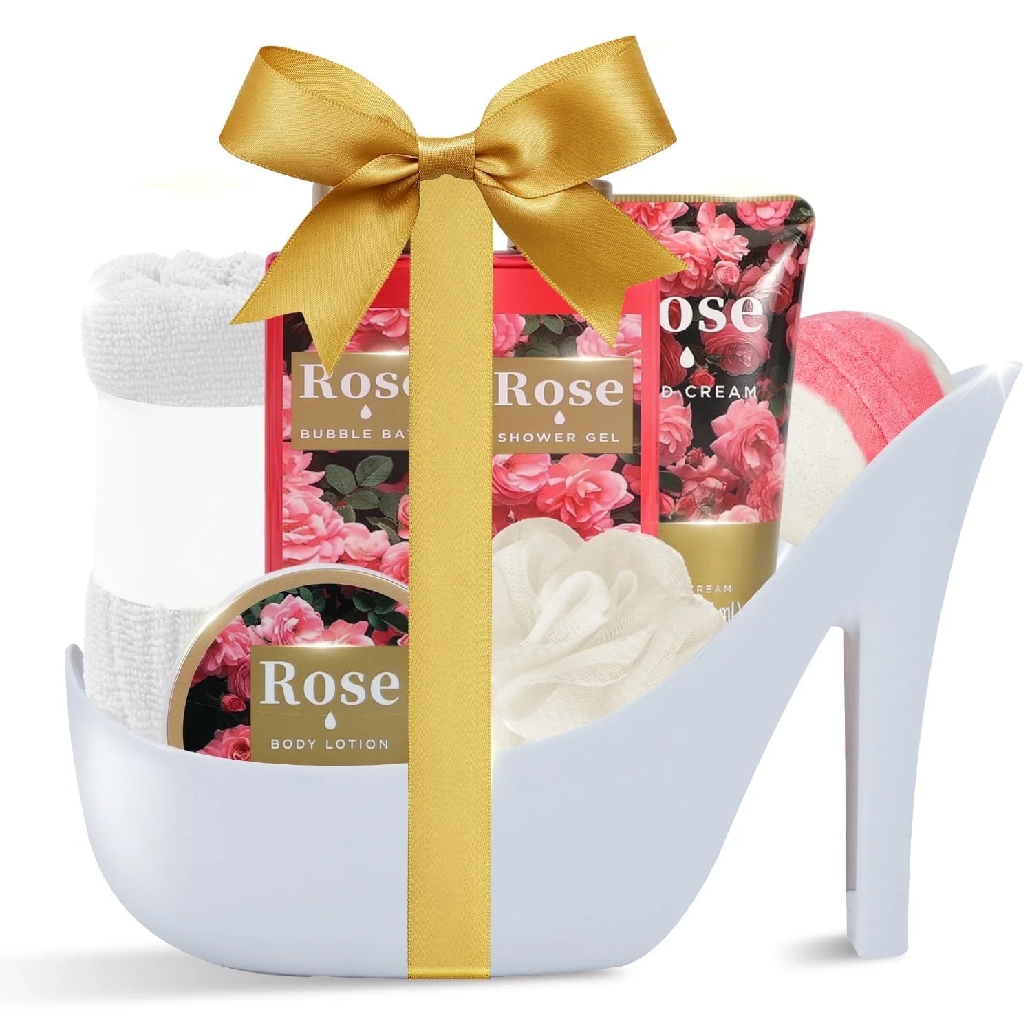 Gift Sets for Women, 8 Pcs Christmas Luxury Rose Birthday Holiday Gift Baskets for Her