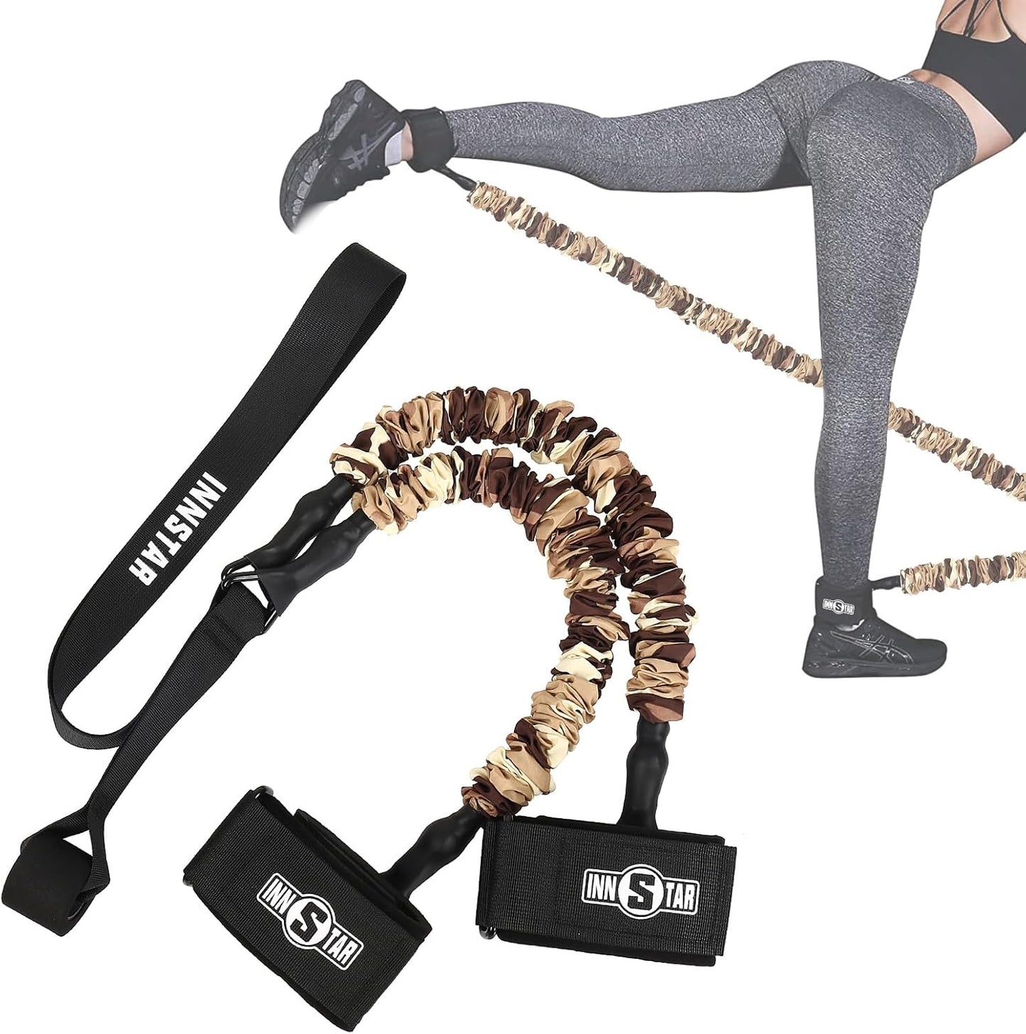 INNSTAR Ankle Resistance Bands, Ankle Bands for Working Out, Adjustable Butt Glutes Workout Equipment, Leg Resistance Bands for Women & Men Fitness Equipment