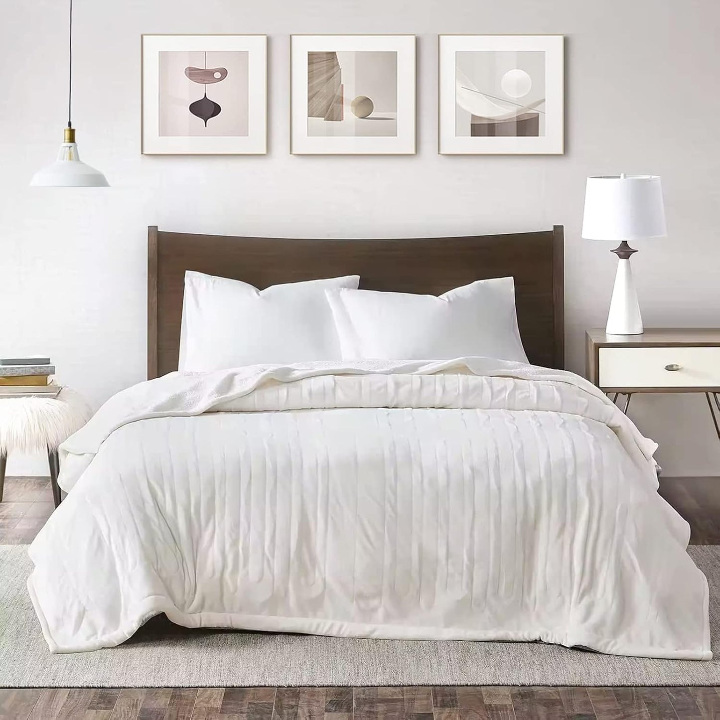 SUNVIVI Heated Blanket King Size, Heating Electric Throw Blanket Dual Control, 10 Heat Settings, 12 Hours Auto Off, Machine Washable, ETL Certified, Overheating Protection, Grey