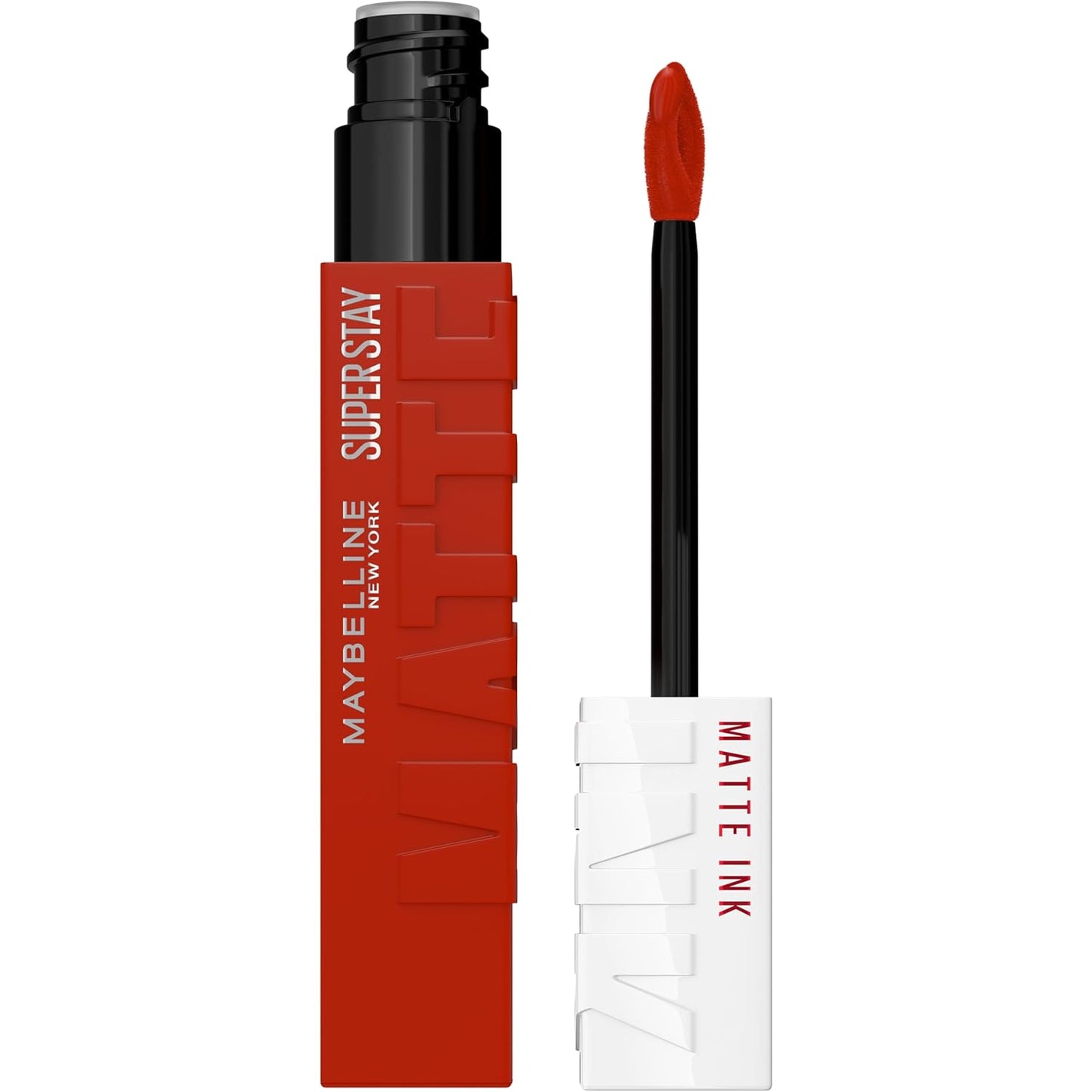 Maybelline Super Stay Matte Ink Liquid Lipstick Makeup, Long Lasting High Impact Color, up to 16H Wear, Exhilarator, Ruby Red, 1 Count, Packaging May Vary