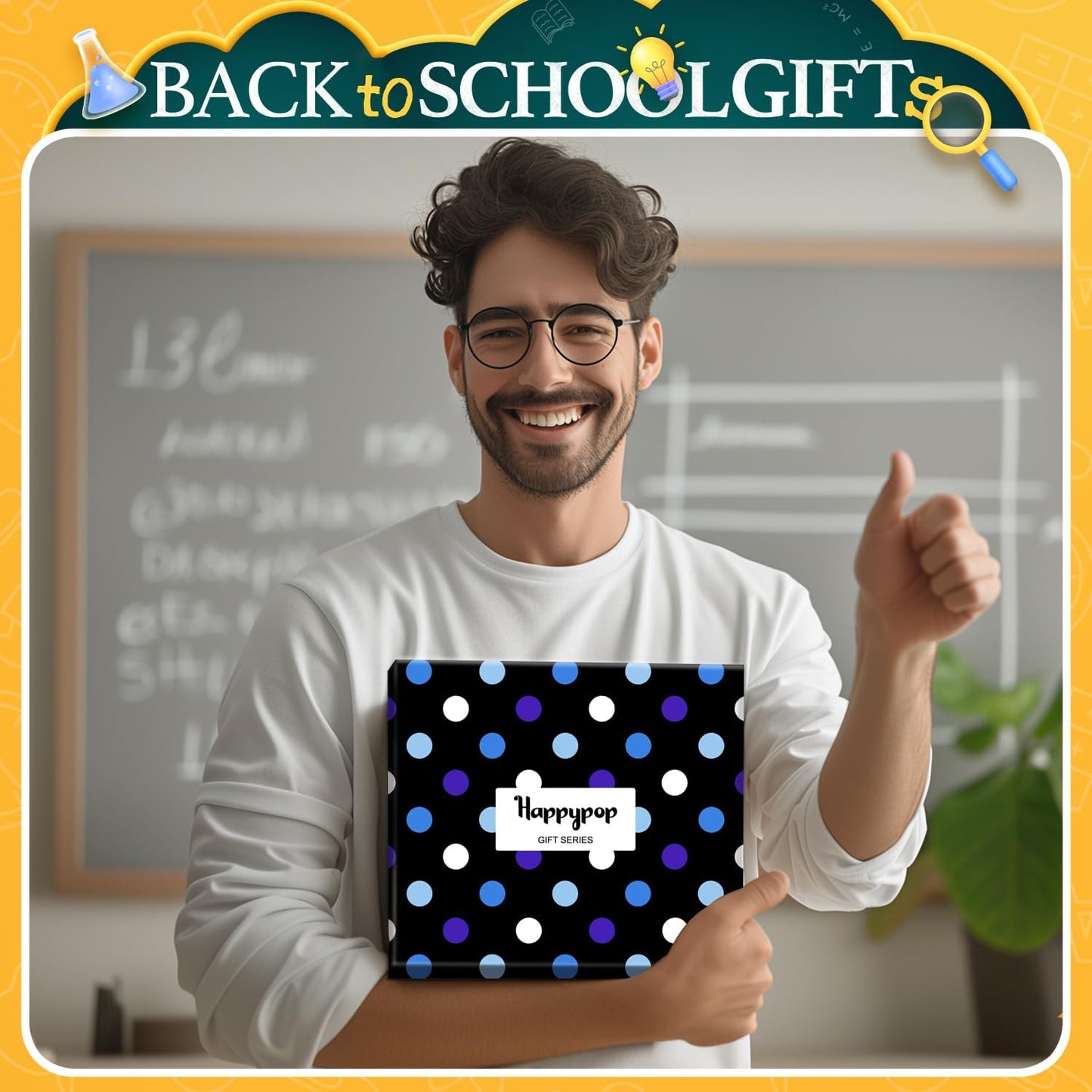 HAPPYPOP Funny Socks for Men - Math Chemistry Gifts for Male, Pi Day Gifts for Math Lovers