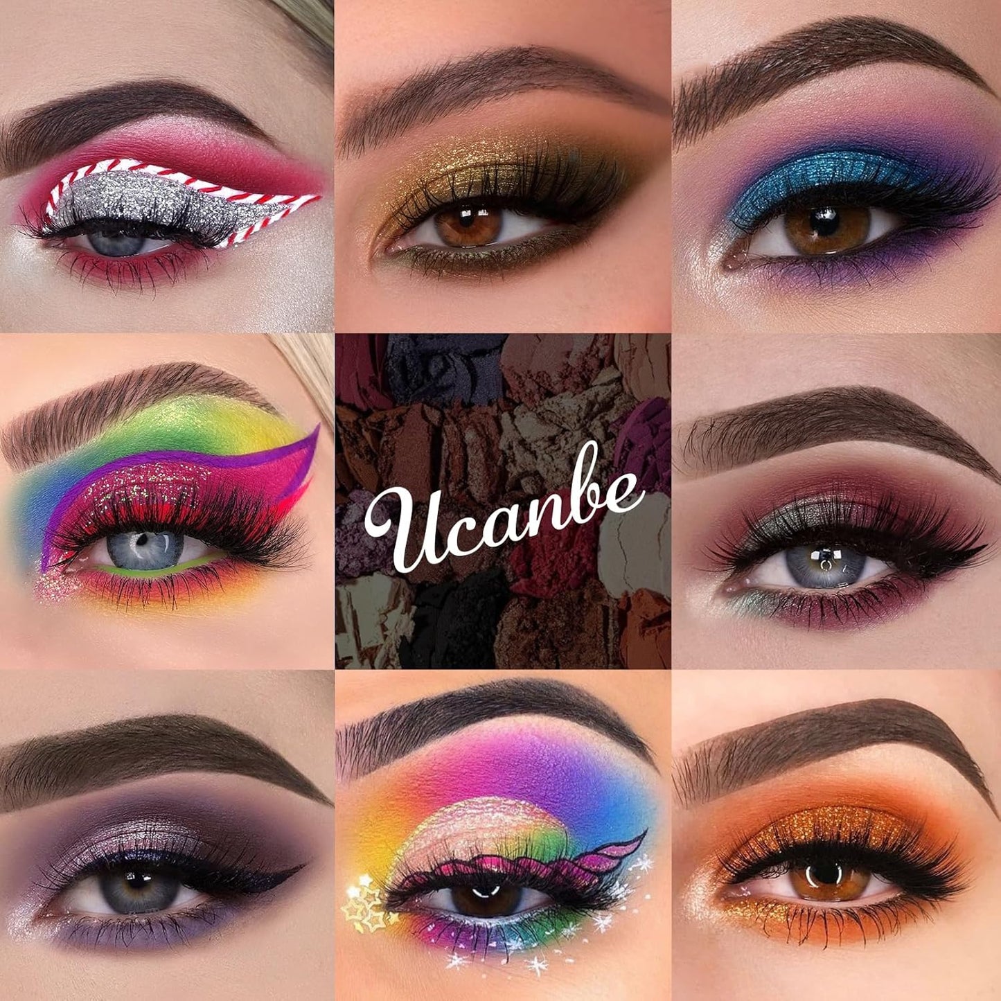 UCANBE Professional 86 Colors Eyeshadow Palette with 15Pcs Makeup Brushes Set Matte Glitter Long Lasting Highly Pigmented Waterproof Contour Blush Powder Highlighter All in One