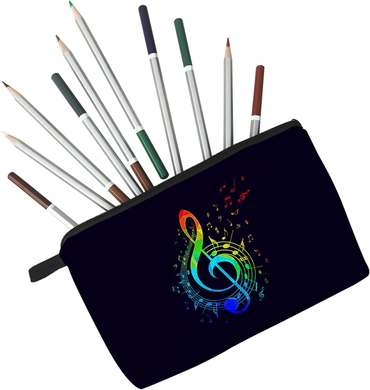 Musical Note Makeup Bag Cute Small Makeup Organizer Bag Travel Toiletry Zipper Pouch Birthday Christmas Gift for Music Lovers Musical Note Cosmetic Bag for Women Friends Sisters