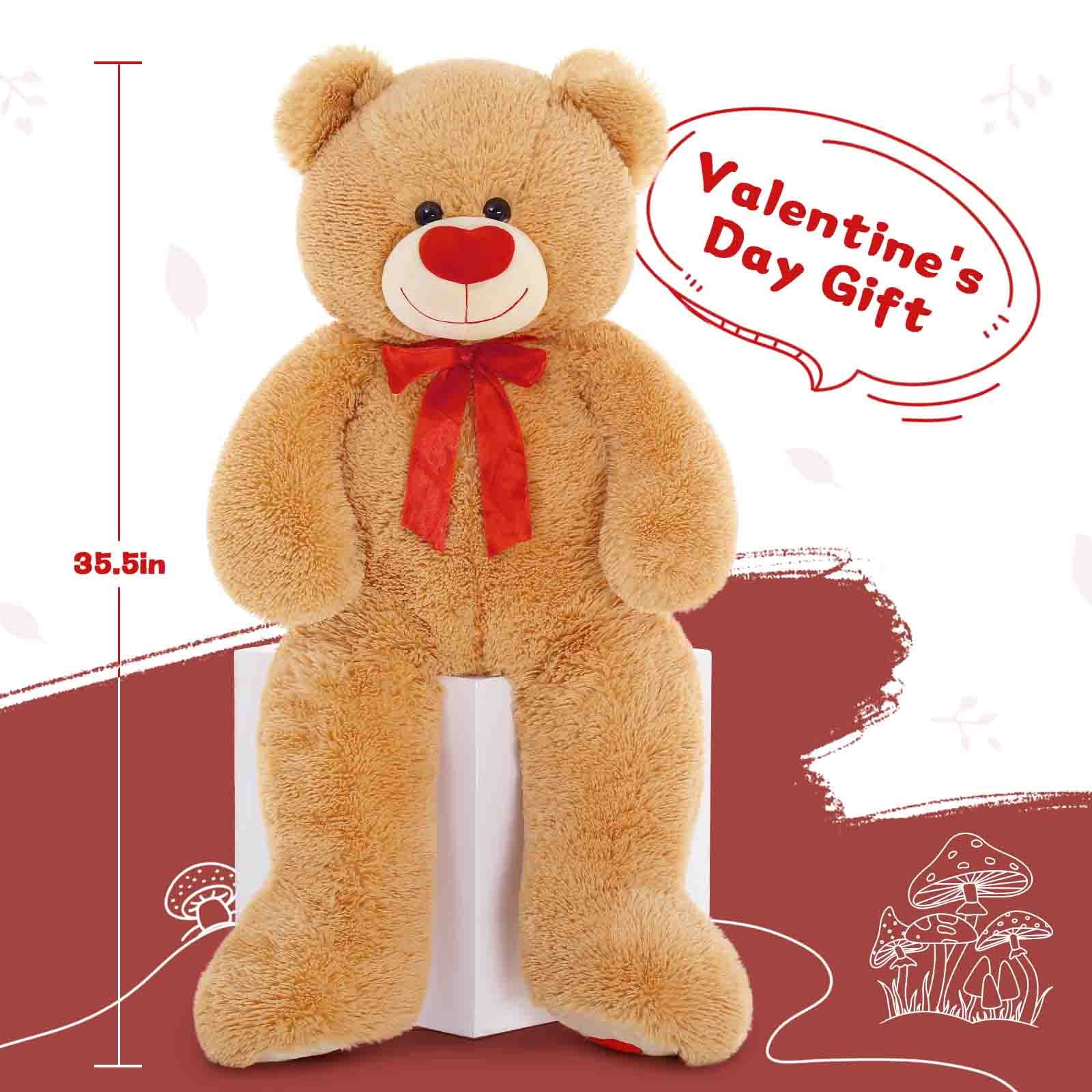 35.4" Giant Teddy Bear with Big Footprints Plush Stuffed Animals