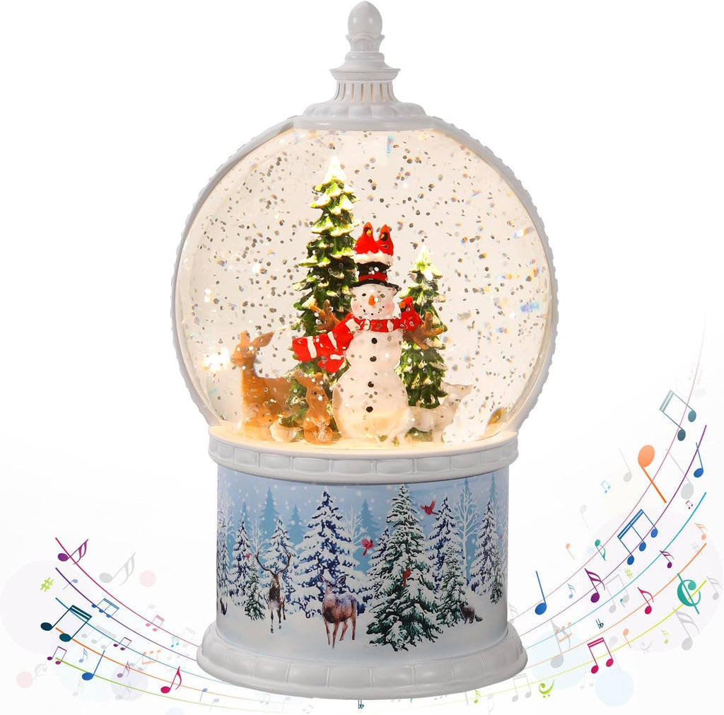 Snow Globe Christmas Decorations Musical Snow Globe Lantern, Christmas Table Lantern Caroler Lighted Water Lanterns USB & Battery Operated, Christma Decor Indoor and Xmas Gifts