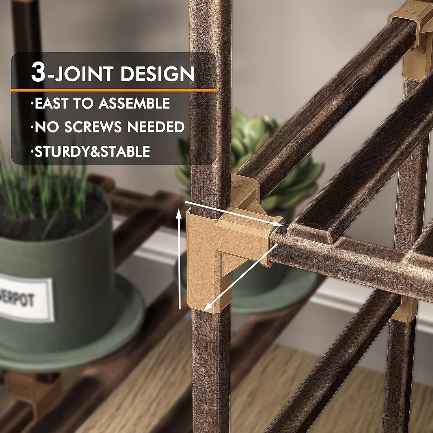 New England Stories Wood Plant Stand Indoor, Outdoor for Multiple Plants, Tiered Plant Shelf Ladder Table Plant Pot Stand for Living Room, Patio, Balcony